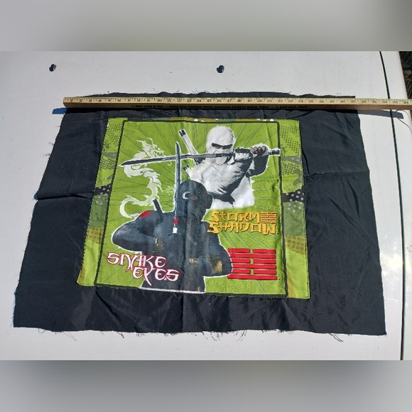 Quilt,Pillow Blocks Orphans & Uncut Sheet /2009 Hasbro GI Joe ,Snake Eyes - Picture 5 of 13